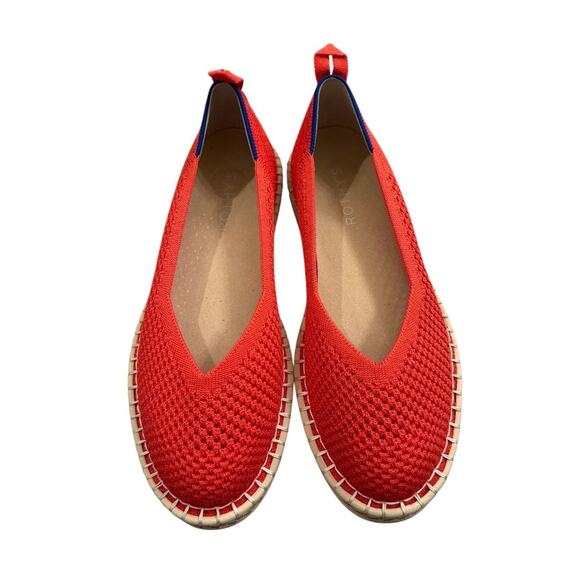 NEW Rothy’s The Espadrille Red Hot Jute Cushion Slip On Knit Flat Comfort Size 8 - Picture 8 of 12